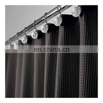 Hotel Quality Polyester Fabric Shower Curtain Waffle Weave Rustproof Metal Grommets Bathroom Showers