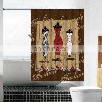 Customized African Print Digital Printing Waterproof Shower Curtain photo-6