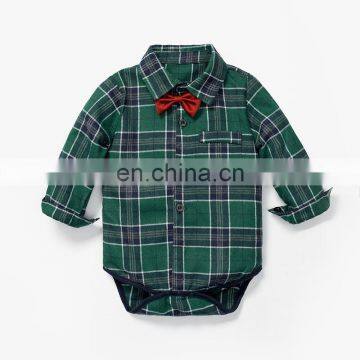 Black and Red Plaid Pattern Full Sleeve Jumpsuit Baby Boy Daily Wear Romper Wholesale photo-4