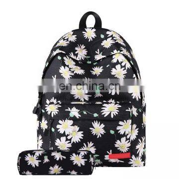 Flower Pattern ladies college bags laptop backpack school girls bags