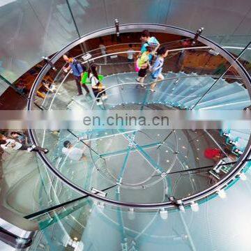 safe ultra clear factory price transparent tempered PVB laminated glass stairs panel