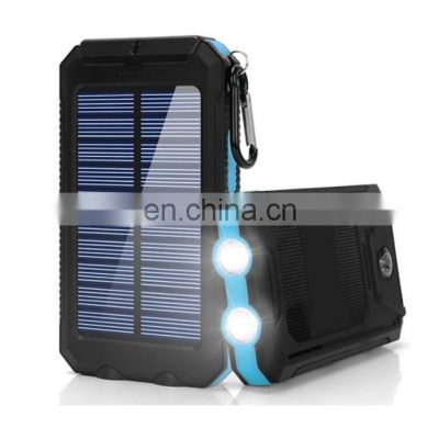 100% Full Charging by Sunlight Foldable Waterproof Solar Power Bank 80000mah10000mAh Portable Solar Cell Phone Charger with LED