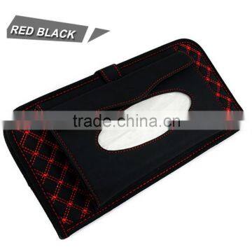 New Double-Deck Auto Car Visor CD/DVD Bag Storage Holder/Tissue Bag,Red+Black photo-6