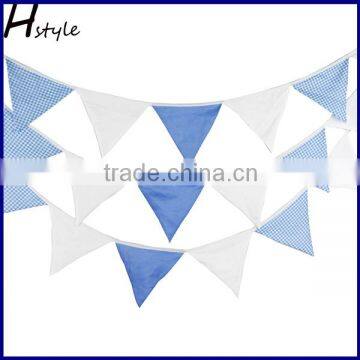 Blue and White Navy Style Cotton Flag Bunting for Wedding,Party,Kids Bedroom Decoration PL028