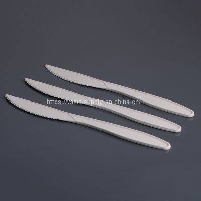Compostable CPLA Knife kraft packaging with napkin cpla cutlery set