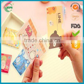 customed printing creative cartoon transparent pvc card sleeve