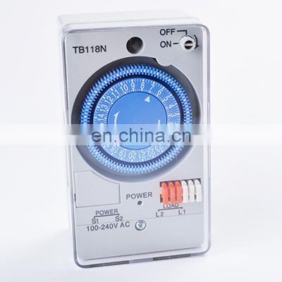 TB118N Mechanical Timer Switch Mini Relay Mechanical Timer Switch 230V 60Hz 24 Hours Mechanical Timer Switch