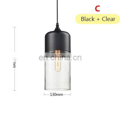 Tonghua Nordic Modern Pendant Light Glass Tubular Crystal Shell E27 E26 LED Base Bulb Kitchen Restaurant Bar Hanging Light