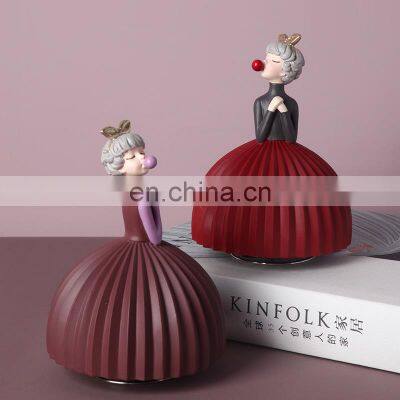 Nordic Creative Bubble Girl Decoration Bedroom Room Music Box Cute Decorations