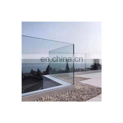 Stainless steel/Aluminium frameless glass Tempered Glass Rails Balcony Railing