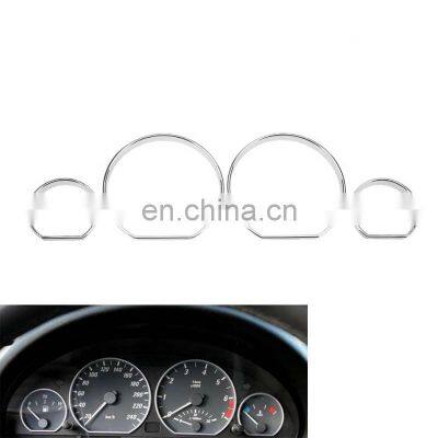 Autoaby 4pcs Car Front Instrument panel decorative frame Stickers trim Dial Ring Trim Interior for BMW E46 Car Accessory