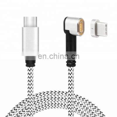 YouCable Right Angle Nylon Braided USB C to USB-C 87W Fast Charging Magnetic For macbook pro Charging Cable