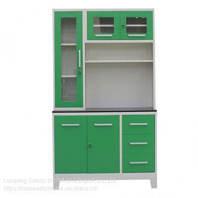 L Type Stee Kitchen Cabinet With Glass Door photo-2