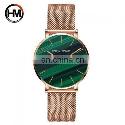 HANNAH MARTIN CK36 Women Ladies Quartz Watch Drop Shipping Japan Movement Stainless Steel Green Dial Luxury Watch