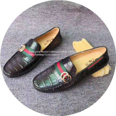 Korean Version Of The Slip-On Shoes a Pedal Beanie Shoes Crocodile Pattern Sailing Shoes Genuine Leather Shoes Casual Driving Shoes Spring Men's Shoes photo-2