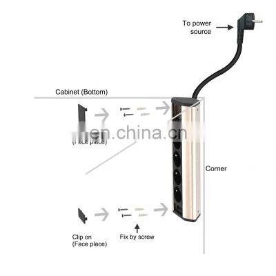 French Socket for Kitchen Cabinet With Aluminium Profile photo-4