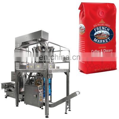 Full Automatic Gusseted Bag Weighing Packing Machine Coffee Beans Pouch Packaging Machine