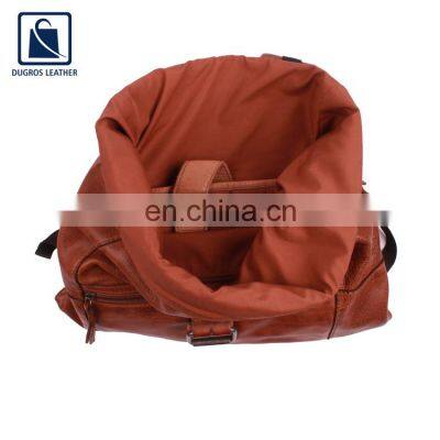 Vintage Style Swiss Cotton Lining Premium and Luxury Stylish Look Genuine Leather Women Backpack Bag From India