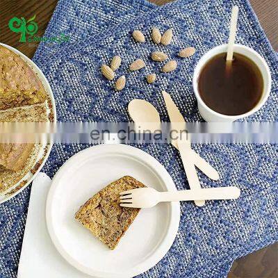 Yada Disposable Natural Wood Cutlery Spoon Fork Knife Sets Pack With Paper Wrapped Individually Disposable Cutlery Set photo-2