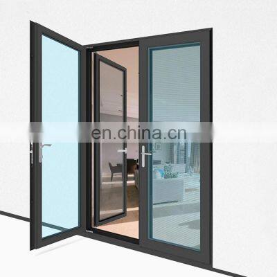 European standard double panels swing style aluminum casement door interior aluminum doors