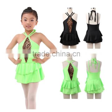 Dansgirl Kids Latin Dress Two Tone Leotard With Skirts