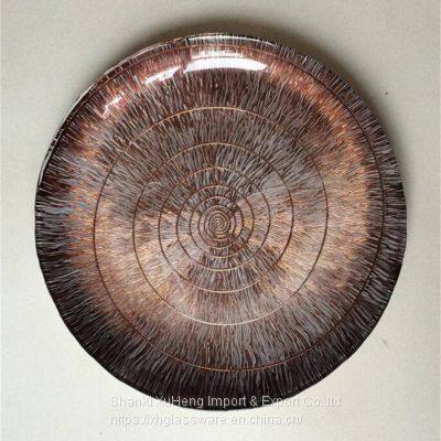 Wholesale Wedding Tableware Bronze Colored Glass Charger Plate