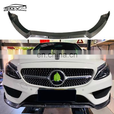 W205 C Class BB Style Carbon Fiber Front Lip Sport Front Bumper Lip For Mercedes benz W205 C Class 2014-2018