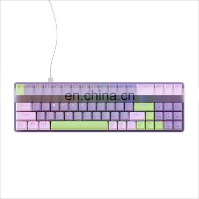 Free Wolf K65 mobile rainbow wired percent gaming china wholesale al keyboard blue switch teclador gaming mechanical keyboard