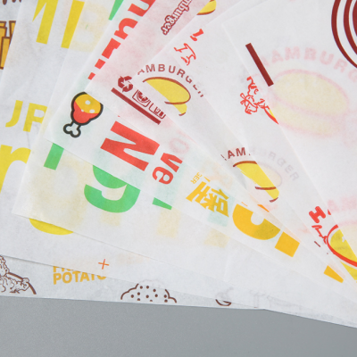 Customized Greaseproof Food Packing Paper Double Side Recycled Biodegradable Burger Paper Food Grade Greaseproof Paper