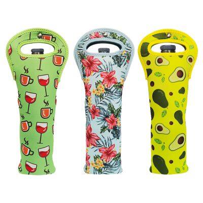 Wholesale Custom Neoprene Waterproof Insulate Single Wine Bottle Cooler Tote Carrier Bag Sleeve