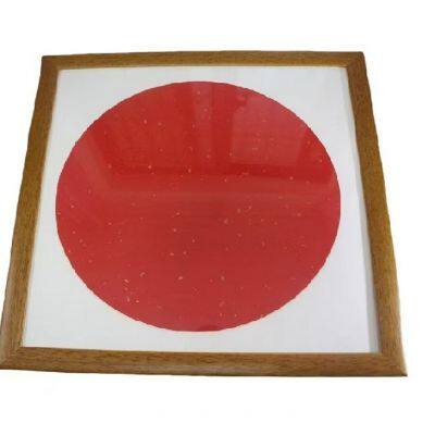 33*33cm Red color  Xuan Paper Brown Color  wooden frame