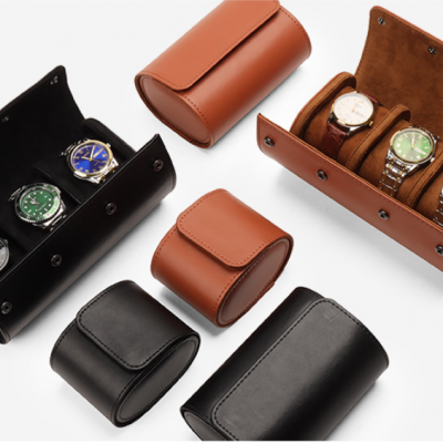 Bolsa para relojes de calidad y moda con diferentes estilos, con exterior de cuero sintético (PU) e interior de terciopelo