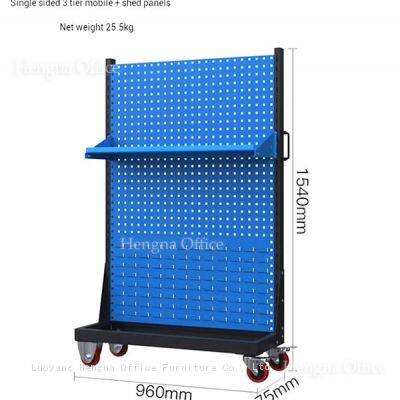 Carrinho de ferramentas para manufatura Lean 5S HN - DIP6 para parques industriais, suporte para quadro de pinos rolante duplo com alças ergonômicas, personalização profissional