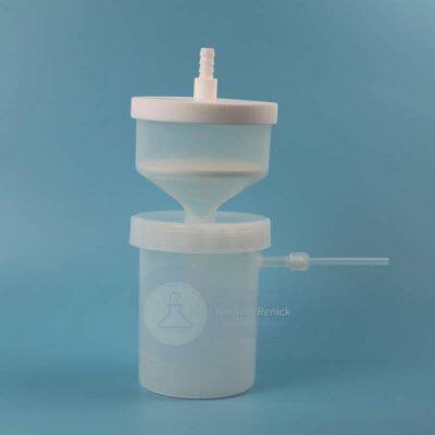 pfa transparent ptfe suction filter flask device, acid and alkali resistant, customizable with plastic buchner funnel