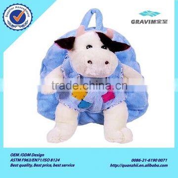 Soft animal with bags Plush teddy cow backpack