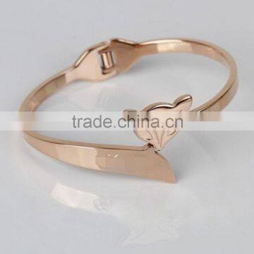 manufacturer supply high end stainless steel bracelets ladies golden fox cuff bracelet