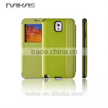 window smart view leather flip phone cover for Samsung galaxy note 3