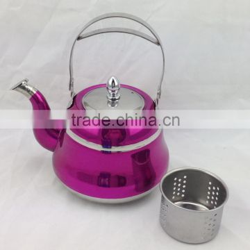 Stainless Steel Tea Kettle Tea Pot Water Kettle with color 1L 1.5L 2.0L