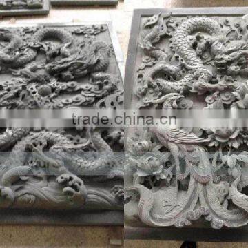 Fantastic Manual Carving Stone Relief Decorative Wall With Dragon photo-2