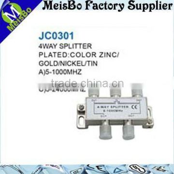 with white cover CE 6 way satellite tv splitter