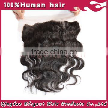 Wholesale high quality cheap malaysian remy hair body wave front lace human hair closure.