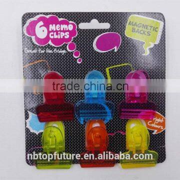 Colorful fashion Plastic memo clip 6PC