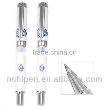 2013 hot in customer blue and white porcelain roller pen