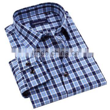 Men's shirts long Sleeve shirts ready-made checked Shirts 014