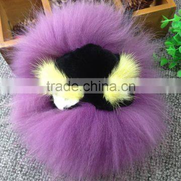 New Arrival Bag Phone Carkey Ornaments Monster Style Real Racoon Fur Leather Key Rings photo-2