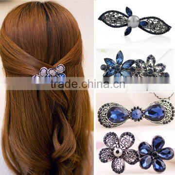 Stylish vintage ink Blue Crystal springs burst hair clip,hair clips,Hair Clasp