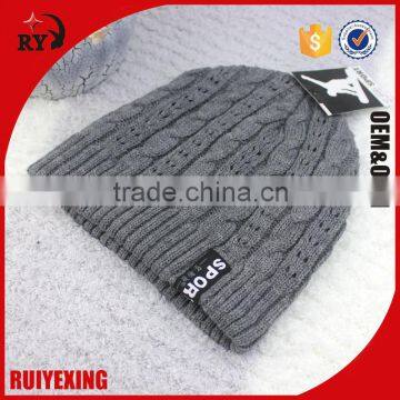 blank earmuffs acrylic kintting beanie hat for men