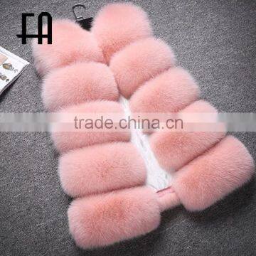 Factory direct fashion lady's baby pink arctic fox fur vest