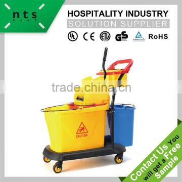 down press wringer cleaning trolley(triple buckets)