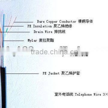 1 pair cat3 cable/telephone wire 3*2*0.5